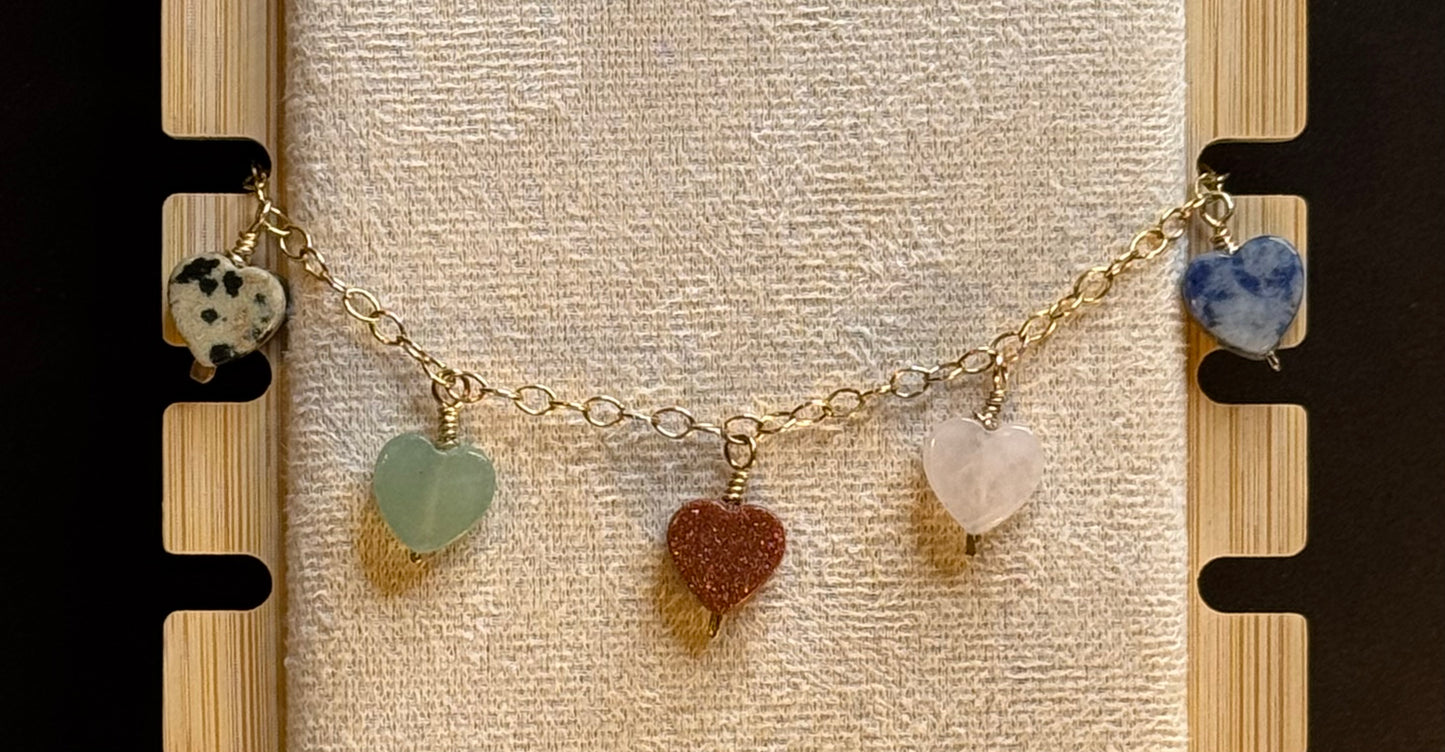 Amore- Multicolor Hearts Charm Bracelet