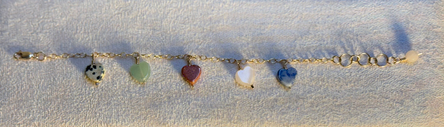 Amore- Multicolor Hearts Charm Bracelet