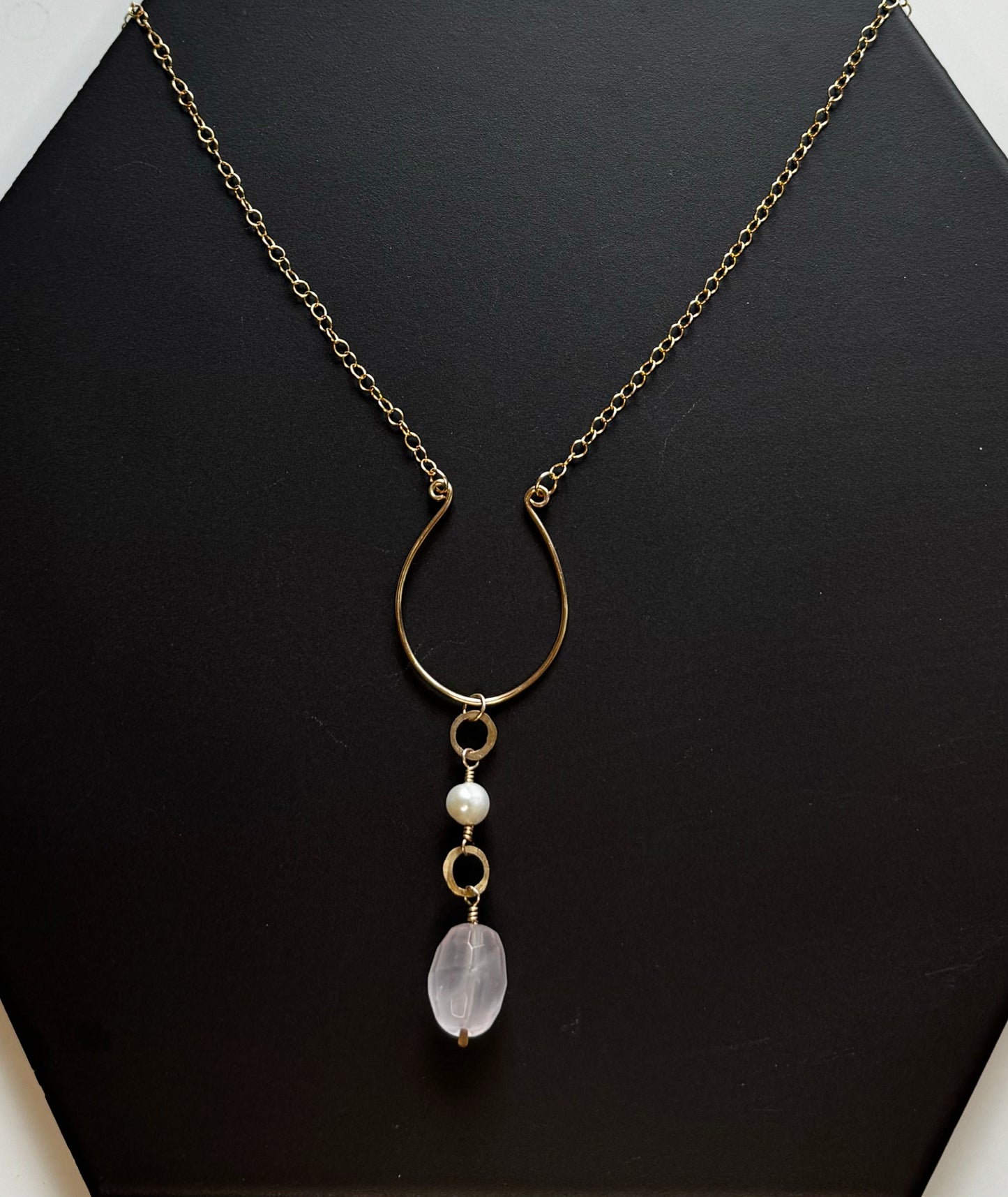 Love - "U" Shape Rose Quartz Necklace