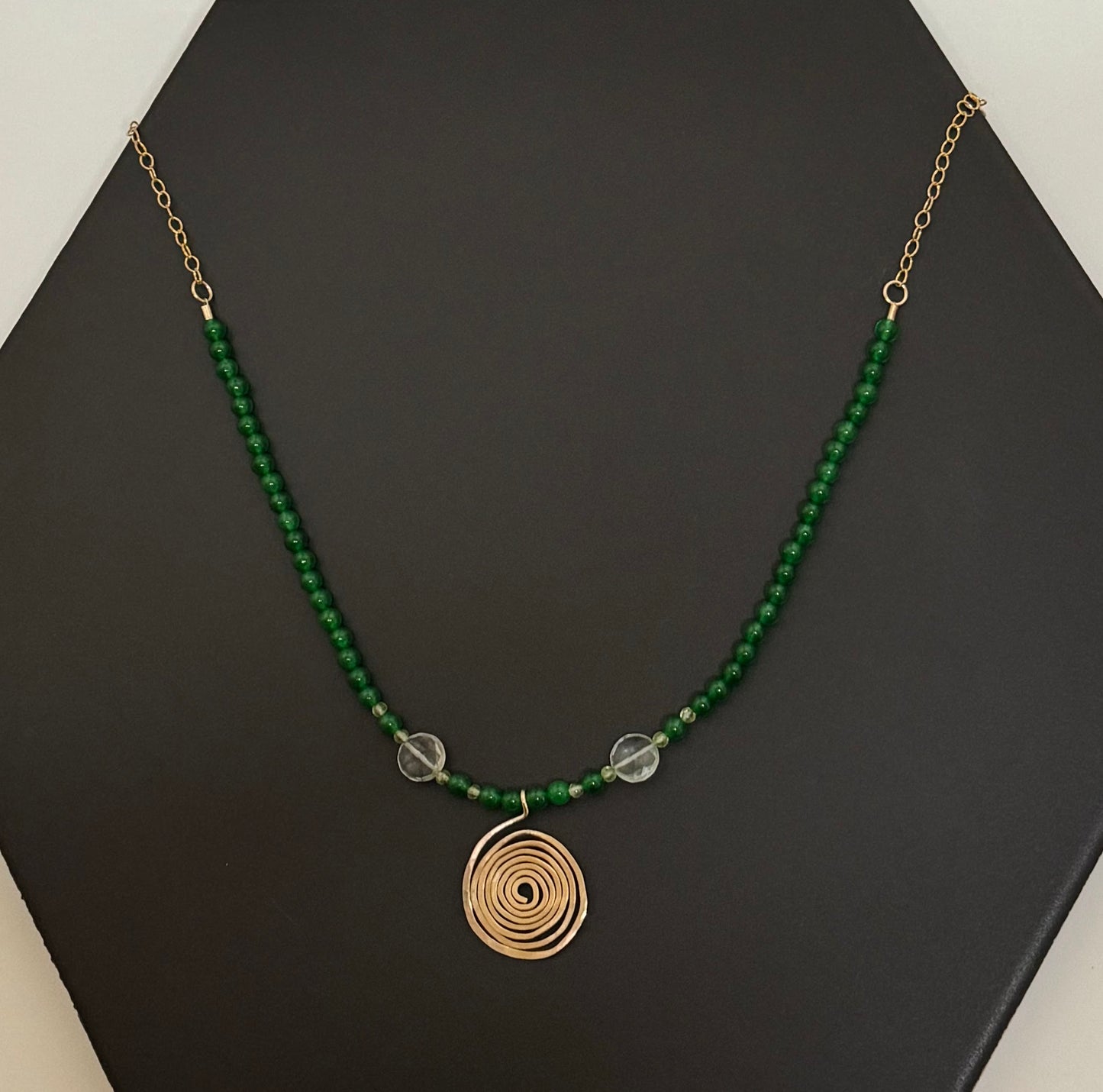 Spiral Jade Peridot chain necklace