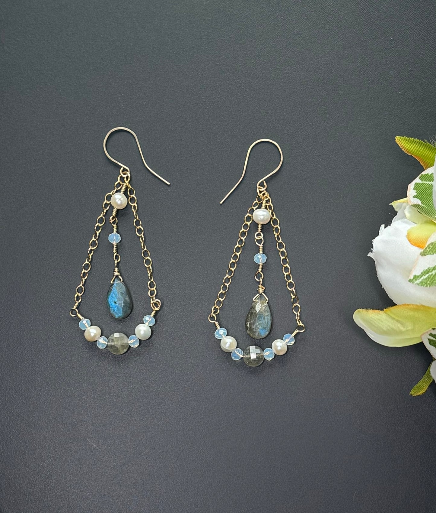 Labradorite Chain earrings