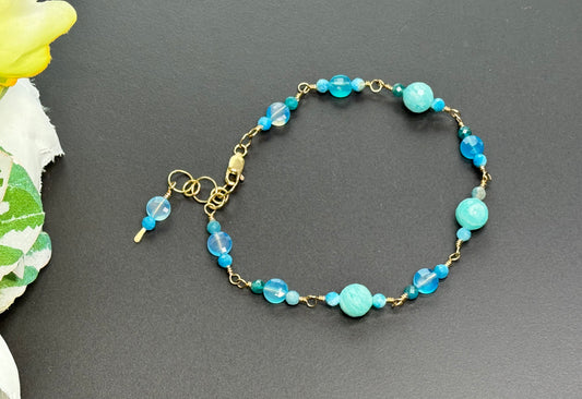 Amazonite and Apatite Bracelet