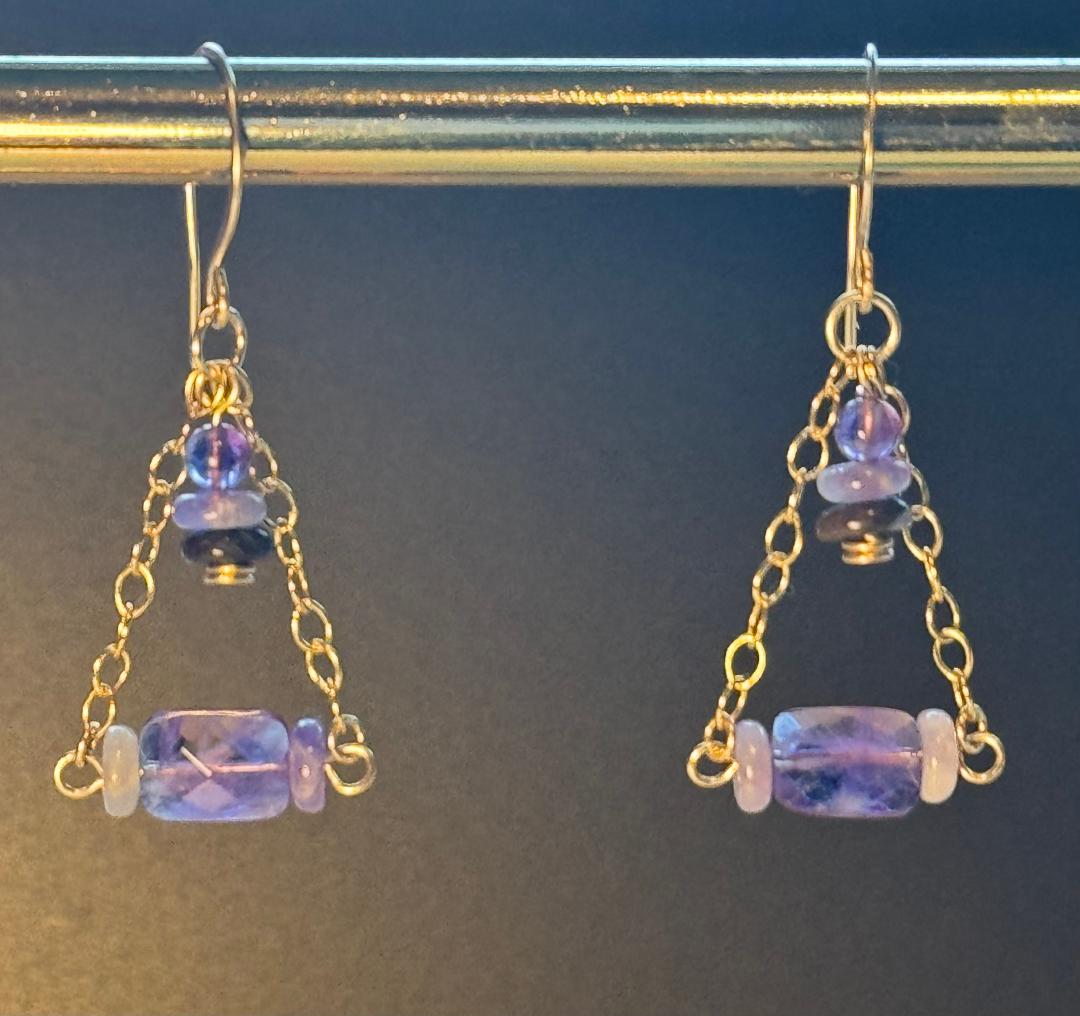 Serenity- Amethyst 14K Gold Filled dangle earrings