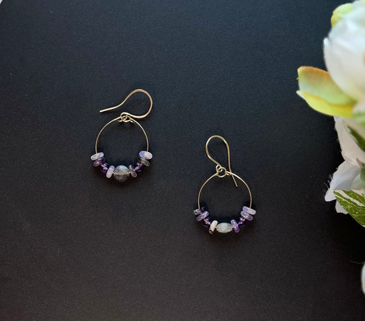 Hoops- Amethyst