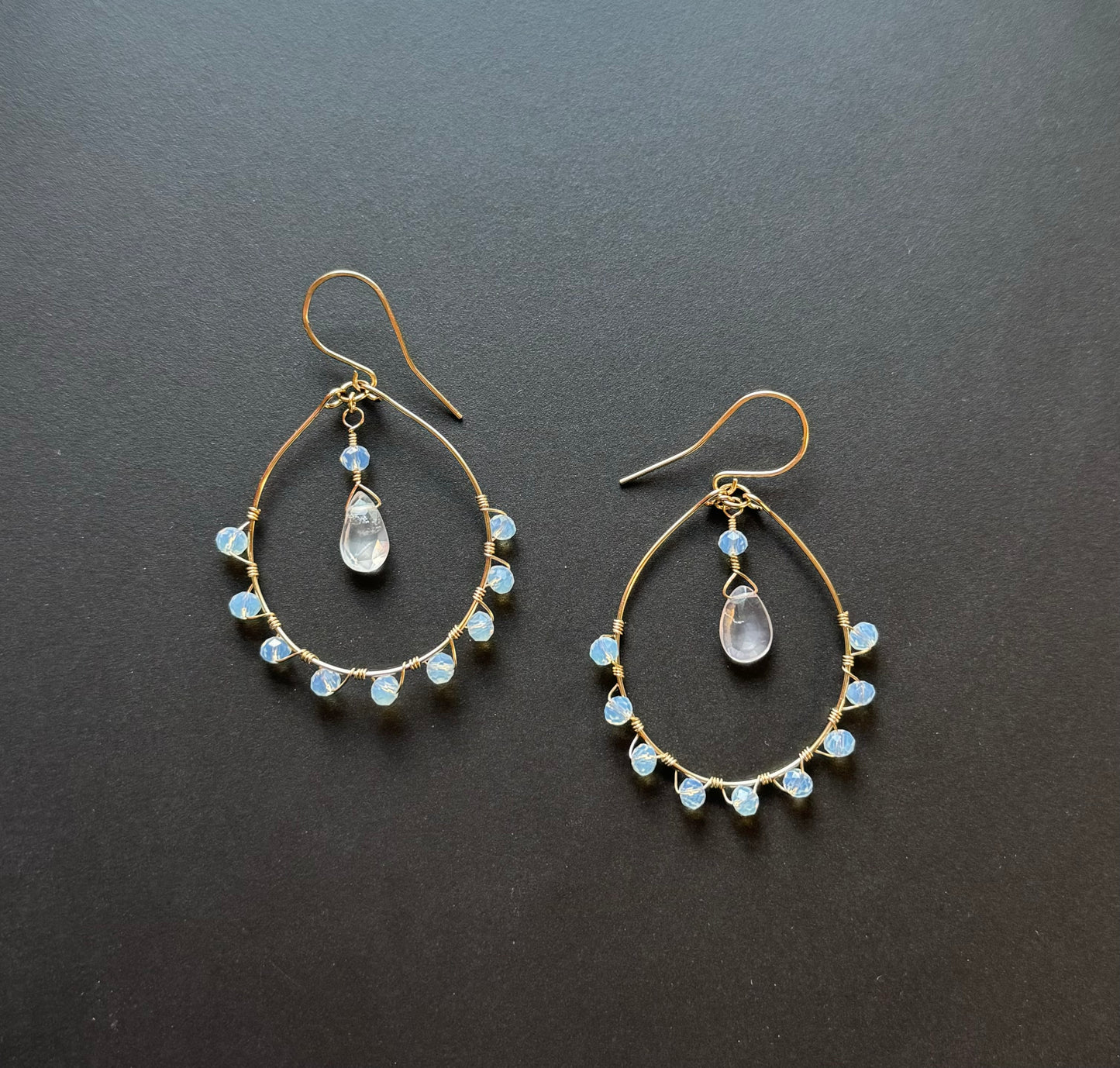 Love- Wire wrapped Rose Quartz earrings