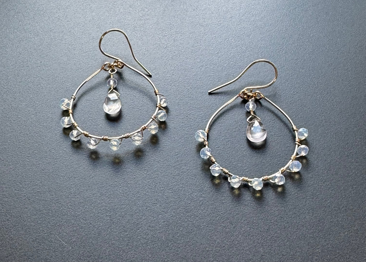 Love- Wire wrapped Rose Quartz earrings