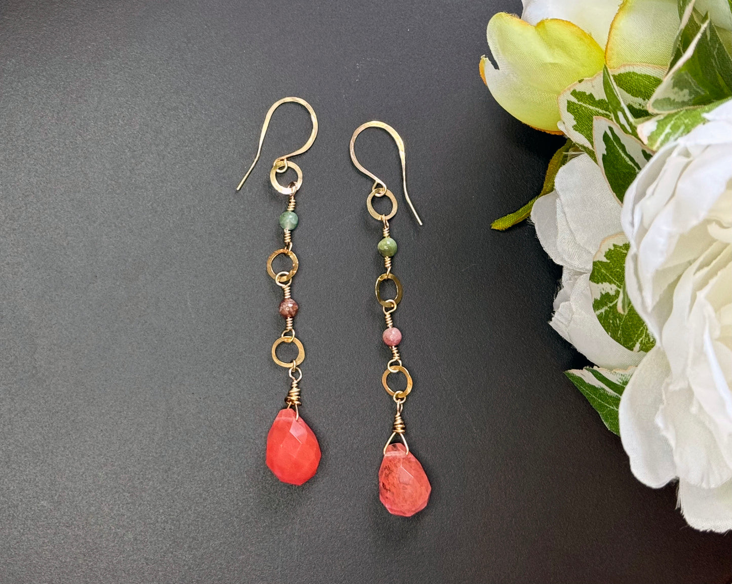 Love - Cherry Quartz Drop Earrings