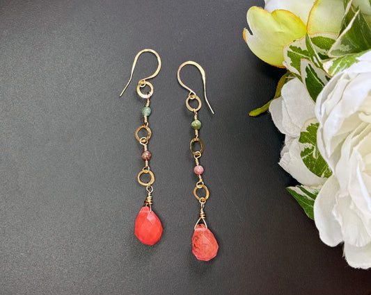 Love - Cherry Quartz Drop Earrings