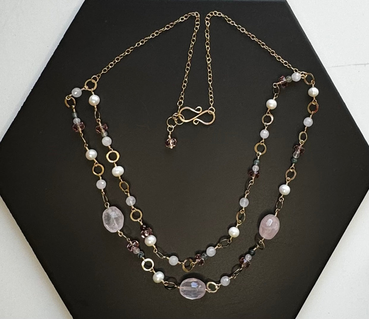 Double Strand Rose Quartz Necklace