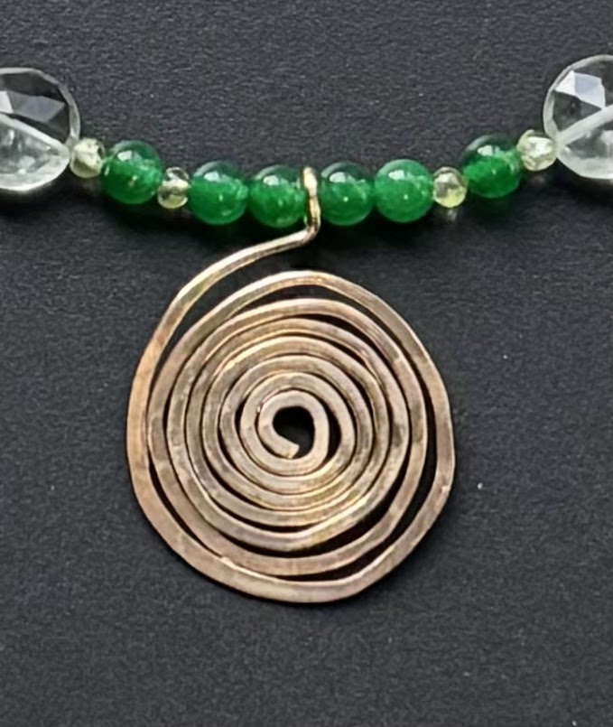 Spiral Jade Peridot chain necklace