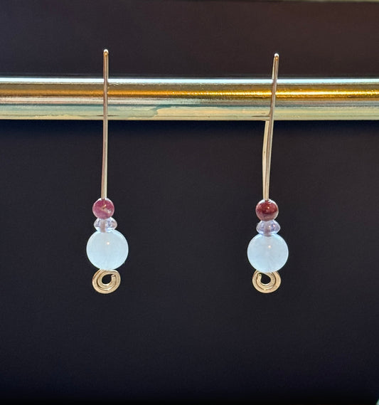 Love - Inverted-V Spiral Earrings